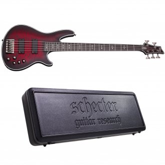 Schecter Hellraiser Extreme-5 Crimson Red Burst Satin + Case