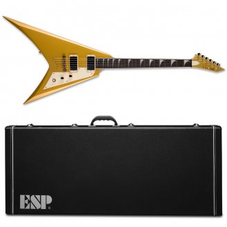 ESP LTD Kirk Hammett KH-V Electric Guitar Metallic Gold + Case