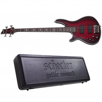 Schecter Hellraiser Extreme-4 LH Crimson Red Burst Satin + Case