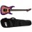 ESP LTD M-1000 Burled Poplar Purple Natural Burst Guitar + Bag